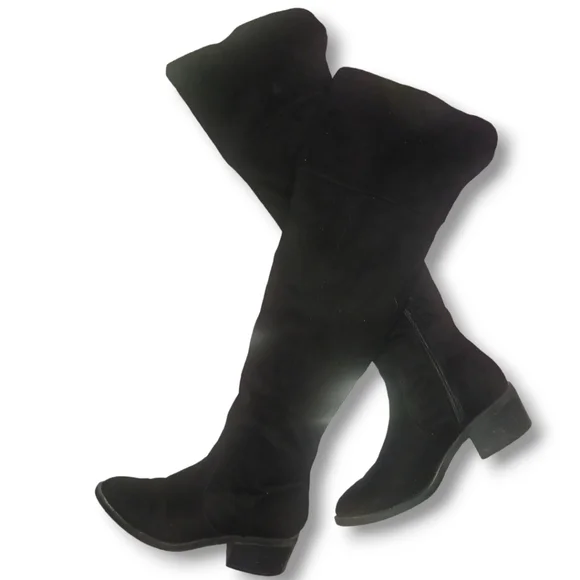 EXPRESS Over The Knee Faux Suede Boots - Black | Size 7 - Picture 15 of 16
